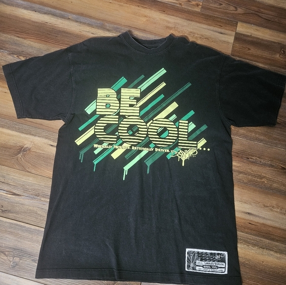 Tall T Be Cool Black Graphic Tee with Green and Yellow Accents - Picture 1 of 5
